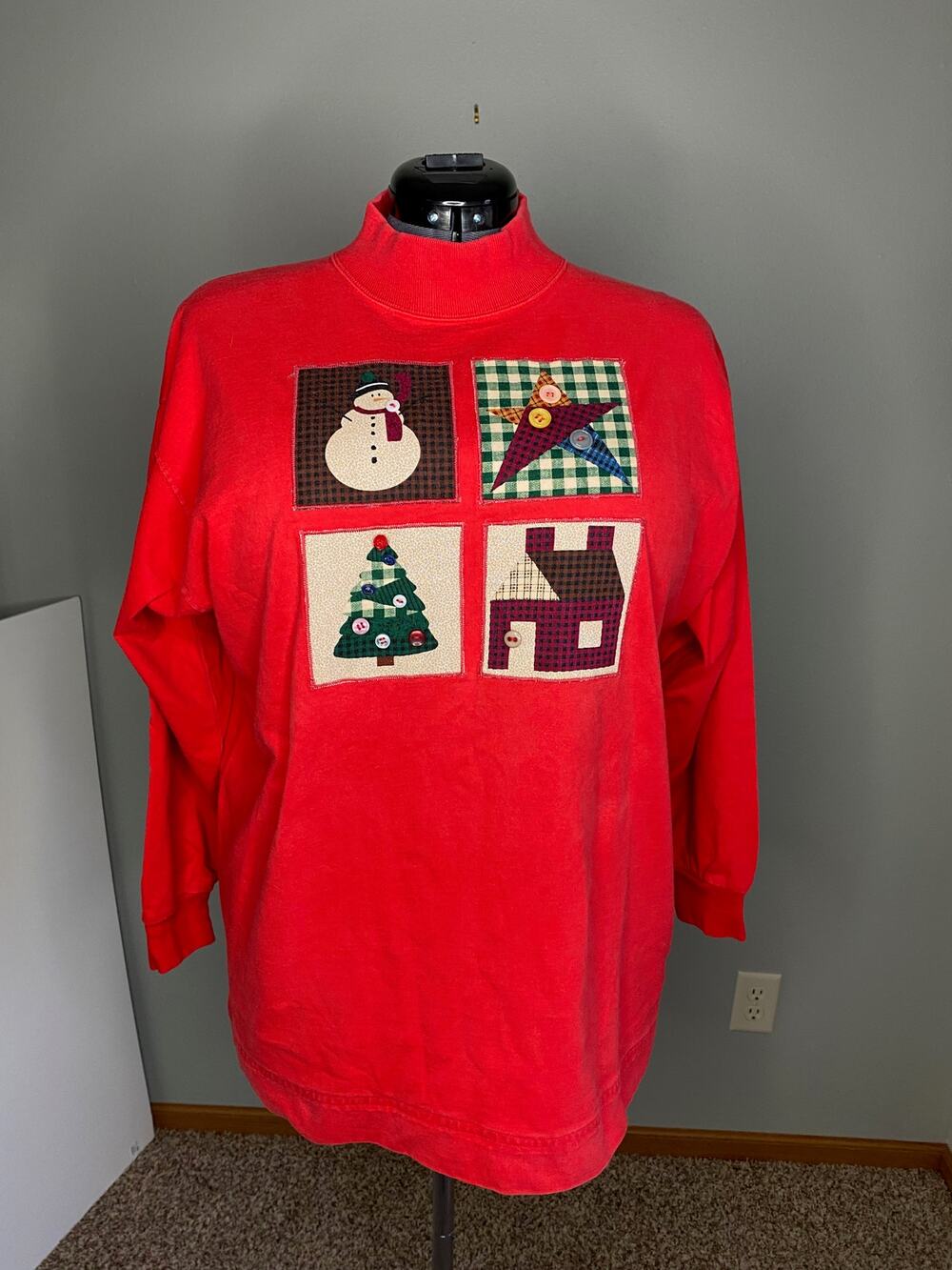 Ugly Christmas long sleeve tshirt snowman tree star